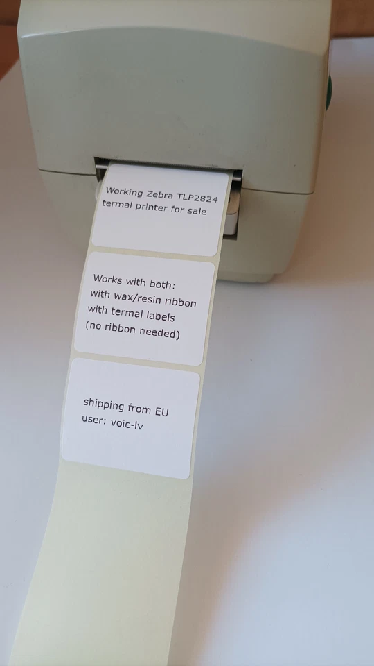 Zebra TLP2824 Thermal Transfer Label Printer + power brick [EU plug] + USB cable - Image 2 of 4