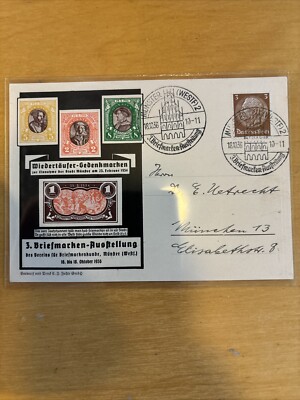Occasion Postcard Münster 1936 3rd stamp exhibition