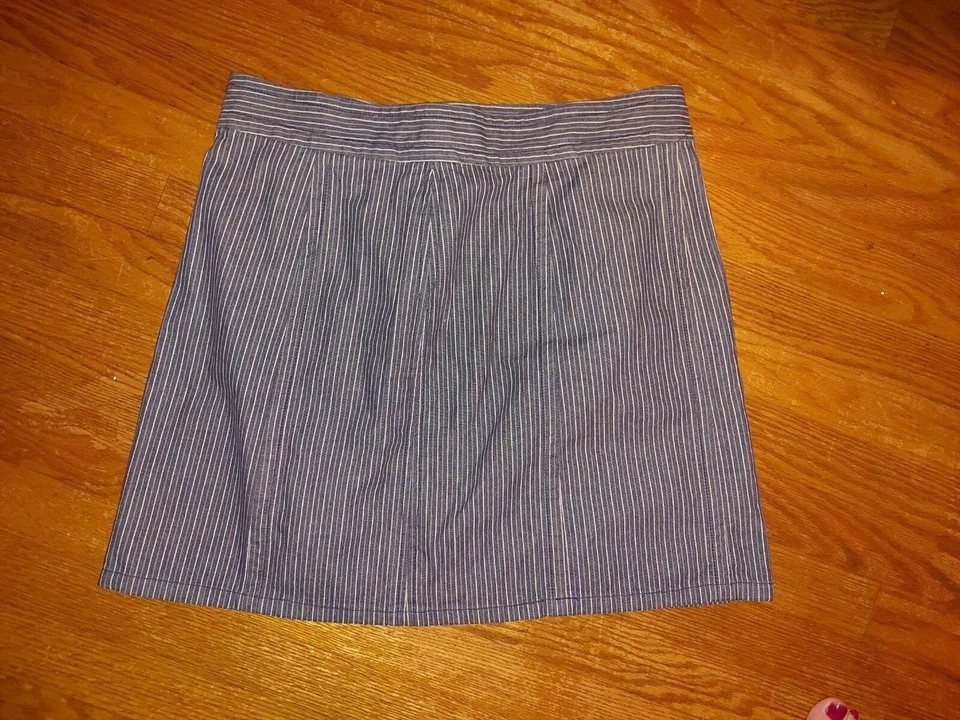 Marc By Marc Jacobs двойной передние кнопки синий белая полоса джинсовая юбка размер 10 - Изображение 2 из 2