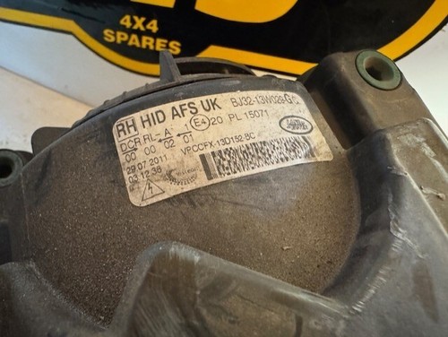 GENUINE RANGE ROVER EVOQUE DRIVER SIDE HEADLIGHT HID AFS BJ3213W029GC LR024266 - Picture 2 of 2