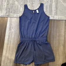 Athleta Girl Romper Size Large 12 Drawstring Blue