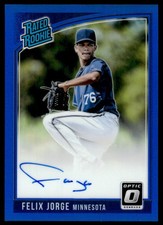 2018 Donruss Optic Rated Rookies Signatures Blue Felix Jorge Auto 32/75