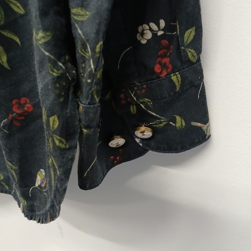 Barbour Floral Shirt UK 12 Blue Multi 'Siskin' Lyocell Cotton Relaxed RMF-FPL6 - Picture 5 of 7