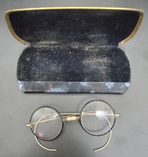 Antique B  L Arishel Wire Framed Spectacles, Round Rimmed Glasses w/Case