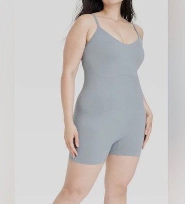 Colsie Bodysuit Womens 2X Gray Sleeveless Shapewear Seamless Romper Loungewear