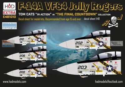HADE481010 1:48 HAD Models Decals - F-14A Tomcat VF-84 Jolly Rogers in The