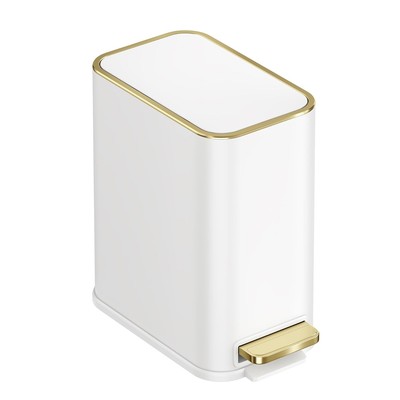 TIPGO Small Bathroom Trash Can with Lid Soft Close, Step Pedal, 5 Liter / 1.3 Ga