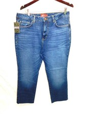 Johnny Was Sasson Size 33 NWT Sancere Straight Leg Blue Jeans High Rise Denim
