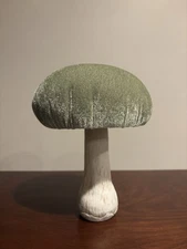 Flora Bunda Green Velvet Top White Stem Mushroom Retro ~ Mushrooms Shelf Sitter