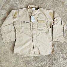 New US Navy Coat 2POC Two Piece Flame Resistant Uniform Coat Tan Large Regular