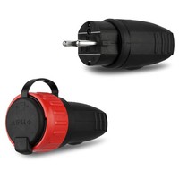 Gummi-Stecker Gummi-Kupplung Schuko Schutzkontakt Stecker IP44 230V Rev (02002)