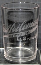 G. HEILEMAN BREWING CO., LA CROSSE,WI. Pre-Pro Acid Etched Beer Glass V. 1910's