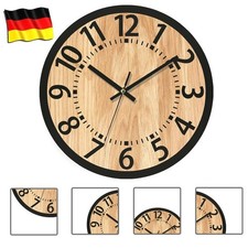 Küche Wanduhr Holz Lautlos, Vintage Küchenuhr Gelb Ohne Tickgeräusche