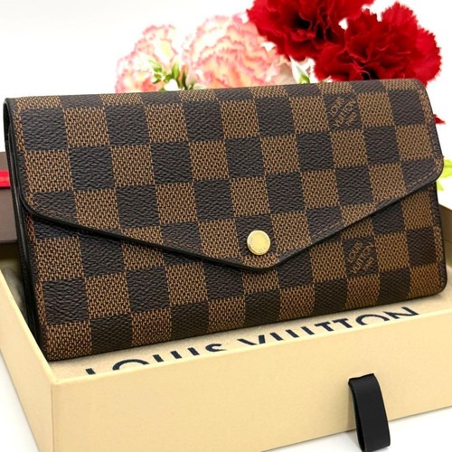 Louis Vuitton Damier Sarah Long Wallet Ebene Brown