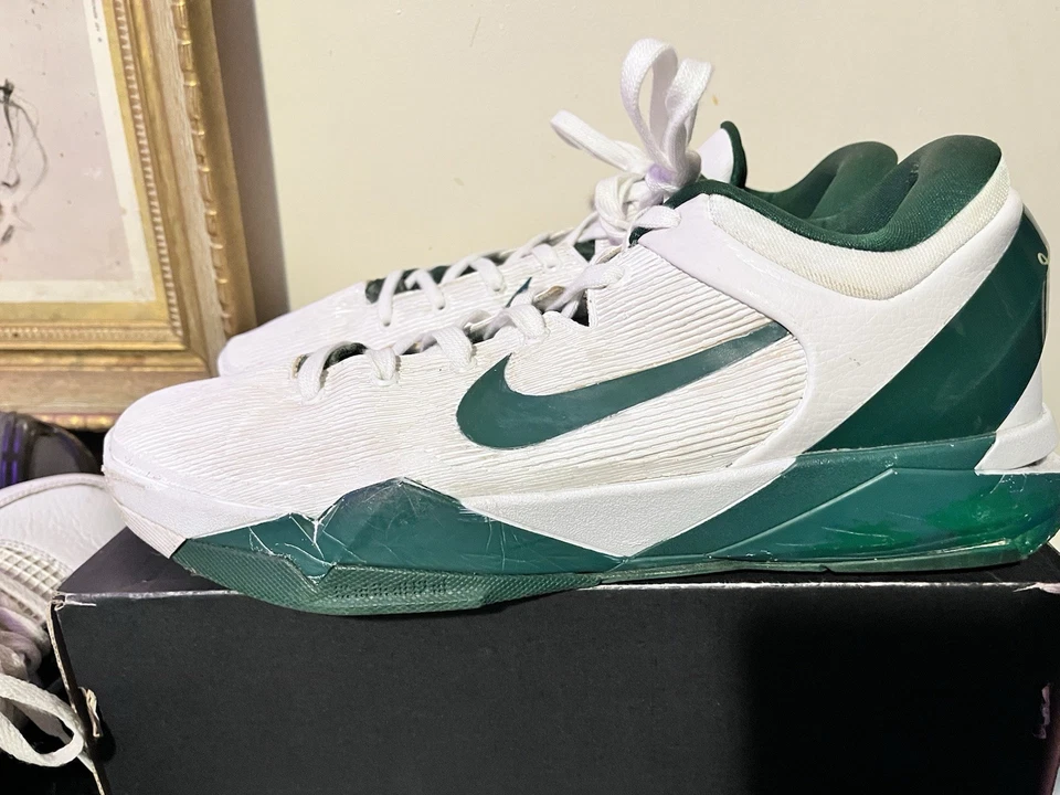 Nike Zoom Kobe 7 System TB 2012 para hombre blanco verde desfiladero talla 13,5 raro original personalizado Foto 2 de 4