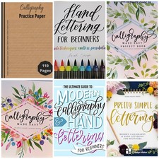CALLIGRAPHY - 6 BOOKS - MADE EASY - LETTERING - PRACTICE PAPER - 6 BOOKS