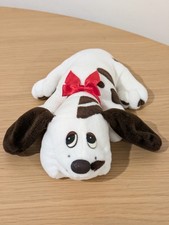 Vintage 9” Pound Puppy Newborn White & Brown Dog Soft Toy Hornby 1984