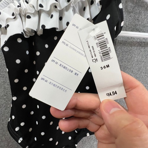 Old Navy Baby Swimsuit Size 3-6M Polka Dot - Picture 4 of 7