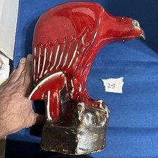Vintage Huge Ceramic Eagle In Red Glaze By David Harp Of England