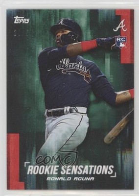 2018 Topps On Demand Rookie Sensations Green 21/50 Ronald Acuna Jr #29GR RC 1v3