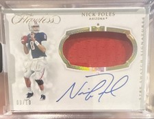 Panini Flawless Collegiate 2019 Nick Foles Star Swatch Auto Patch 9/10 Arizona