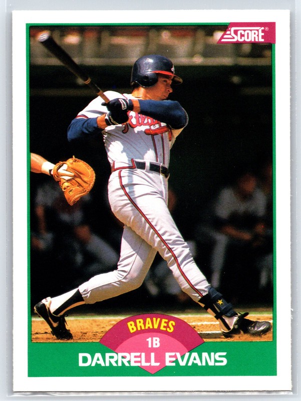 #65T Darrell Evans, Atlanta Braves 1989 Score Rookie & Traded Base