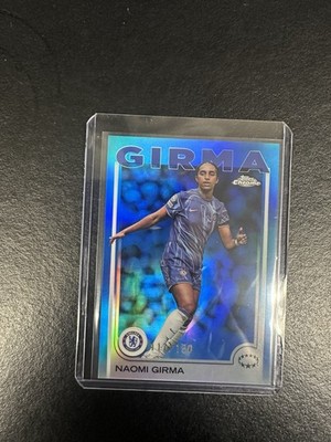 Topps UEFA Women's Champions League Blue Refractor #61 /150 Naomi Girma Chelsea