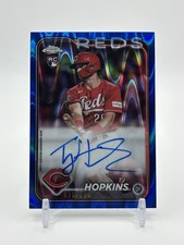 2024 Topps Chrome TJ Hopkins Blue RayWave Autograph Rookie /150 Reds #RA-TH