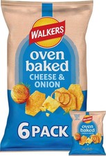 Walkers Baked Cheese & Onion Multipack Snacks Crisps 6 x 22g