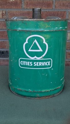 VINTAGE RARE CITIES SERVICE 5 GALLON MOTOR OIL CAN *dents*