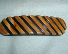 Vintage Art Deco Butterscotch Celluloid Tortoise Hair Barrette 4"