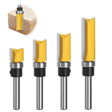 Fresa a Taglienti Diritti, 4 Pezzi Fresa per Legno Gambo 6Mm, Fresa per Spianare