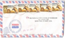 Nigeria #615 E (5) Benin City Nigeria to CA, 2001