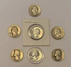 1939 To 1964 D P Washington Quarter 90% Silver - Lot Of 7 Condition Varies