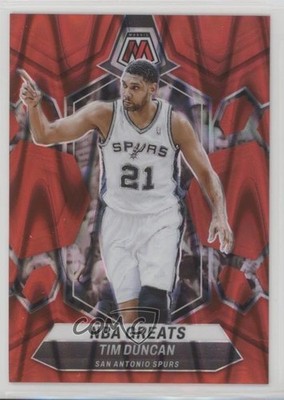 2023 Panini Mosaic NBA Greats Red Seismic Prizm 145/299 Tim Duncan #291 HOF ti8