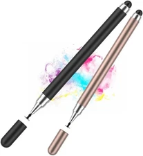 Capacitive Stylus Pens for Touch Screens-2 in 1 Stylists Pens，Universal black