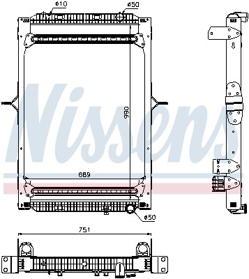 NISSENS 63785 Kühler, Motorkühlung für RENAULT TRUCKS