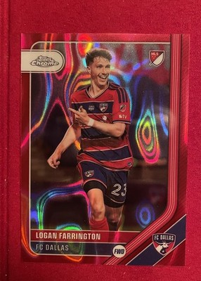 2026 Topps Chrome MLS Soccer #130 Dallas Logan Farrington Red Lava ~55 SSP