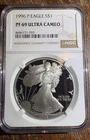 1996-P Proof $1 American Silver Eagle NGC PF69UC Brown Label
