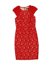 RALPH LAUREN Womens Sheath Dress US 0 XS Red Polyester AZ16