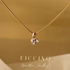 Women's Necklace Pendant 18K Gold Plated Stainless Steel Chain Woman Jewelry