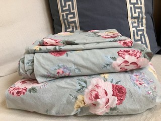 Ralph Lauren Cottage Lane Queen Sheet Pink Roses Floral PRISTINE