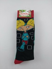 HYP Hey Arnold Cartoon 2 Pair 6-12 Men  s Crew Socks New Tags AR74