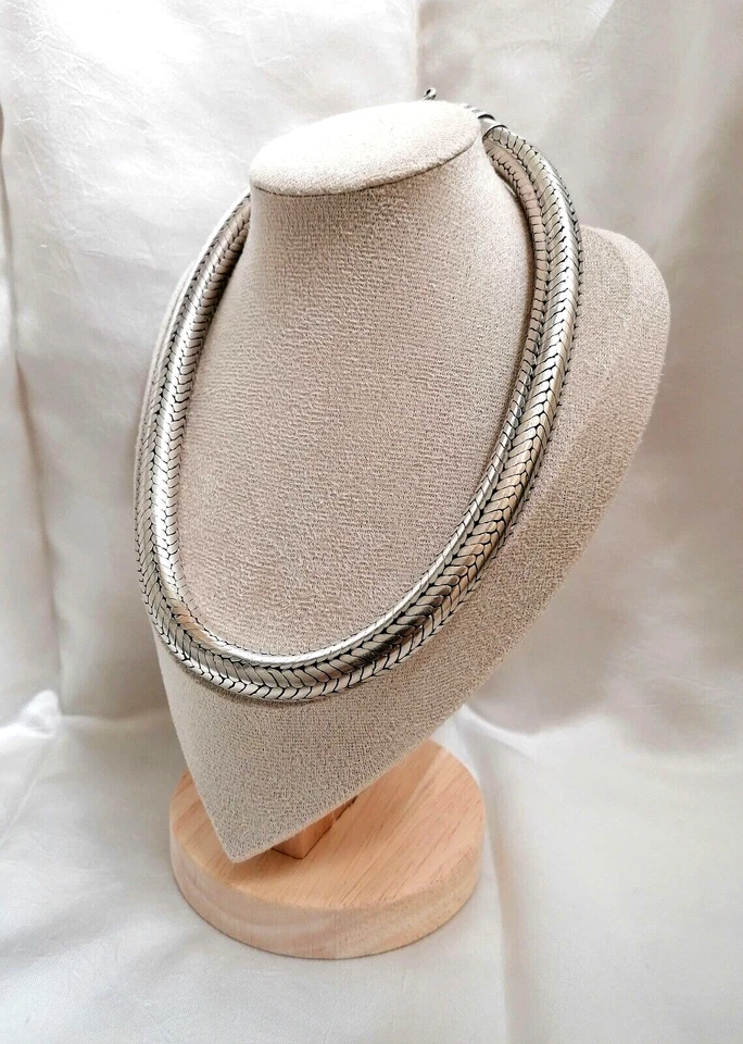 SPETTACOLARE COLLANA UNISEX MAGLIA “SNAKE” DI ECCEZIONALI DIMENSIONI IN ARGENTO. - Immagine 4 di 4