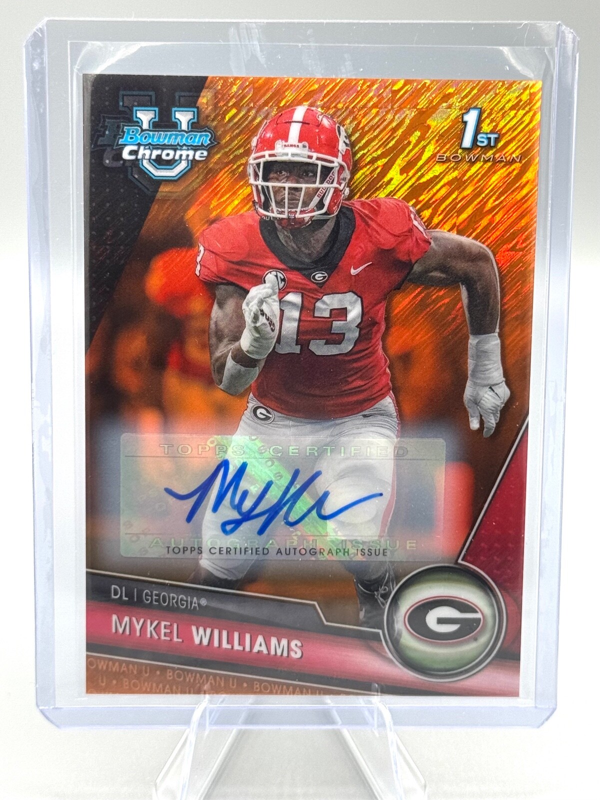2023 Bowman U Chrome Prospect Orange Shimmer 05/25 Mykel Williams Auto 1st!