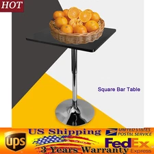 Pub Table Square High Table Black Top Pedestal Tall Tables Cocktail Bar Counter