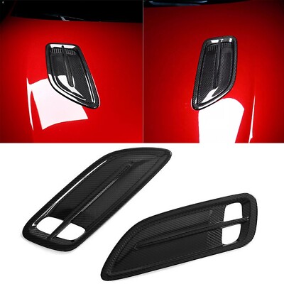 Dry Carbon Fiber Hood Vents Add-On Insert Cover Trim für KIA Stinger 2018-2023