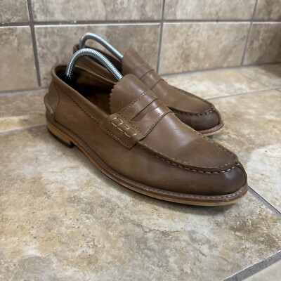 Aldo Men\'s Tan Leather Slip-On Loafers Aldo Shoes Mens 7.5 Casual Slip-On Moccasin Loafers Brown  main image 3