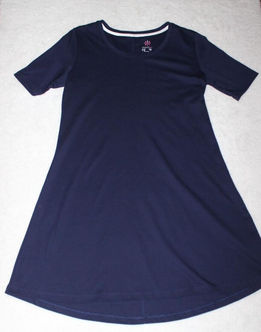 isaac mizrahi pima cotton dress Isaac Mizrahi Pima Cotton Dress with Rolled Sleeves Solid Black Small Size