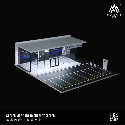 Diorama 1:64 Car Garage Model LED City Car Showroom Scene Display Building Model - Picture 62 of 102